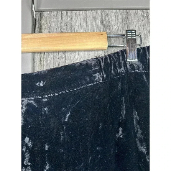 CP Shades Crushed Velvet Pants Large Wide Leg Elastic Waist Black Color - Picture 3 of 5